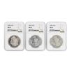 Image 1 : Set of 1900-O to 1902-O $1 Morgan Silver Dollar Coins NGC MS63