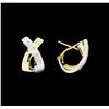 Image 2 : 14KT Yellow and White Gold Ladies 0.20ctw Diamond Earrings