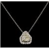 Image 1 : 14KT White Gold 1.74ctw Diamond Pendant with Chain