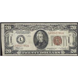 1934A $20 Hawaii Federal Reserve Note WWII Emergency Note