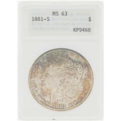 1881-S $1 Morgan Silver Dollar Coin ANA MS63