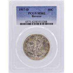 1917-D Walking Liberty Half Dollar Coin PCGS MS62 Reverse