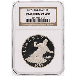 1997-S $1 Jackie Robinson Commemorative Silver Dollar Coin NGC PF69 Ultra Cameo