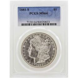 1881-S $1 Morgan Silver Dollar Coin PCGS MS64