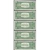Image 2 : Lot of (5) Consecutive 1957 $1 Silver Certificate Notes Uncirculated