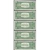 Image 2 : Lot of (5) Consecutive 1957 $1 Silver Certificate Notes Uncirculated