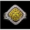 Image 1 : 14KT Two Tone Gold 0.52ctw Yellow Sapphire and Diamond Ring