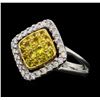 Image 2 : 14KT Two Tone Gold 0.52ctw Yellow Sapphire and Diamond Ring