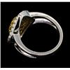 Image 3 : 14KT Two Tone Gold 0.52ctw Yellow Sapphire and Diamond Ring