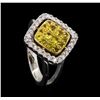 Image 4 : 14KT Two Tone Gold 0.52ctw Yellow Sapphire and Diamond Ring