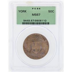 1936 York Commemorative Half Dollar Coin PCGS MS67