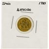 Image 1 : 1783 Charles III Spanish 1/2 Escudos Gold Coin
