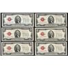 Image 1 : Set of (6) 1928G $2 Legal Tender Notes