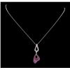 Image 2 : 14KT-18KT White Gold 1.40ctw Pink Sapphire and Diamond Pendant with Chain