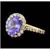 Image 2 : 14KT Yellow Gold 3.50ct. Tanzanite and Diamond Ring