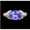 Image 1 : 14KT White Gold 2.67ct Tanzanite and Diamond Ring