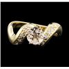 Image 1 : 14K Yellow Gold 0.80ct Morganite and Diamond Ring