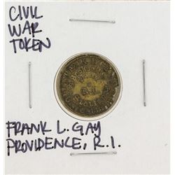 1863 Civil War Token Frank L. Gay Providence Rhode Island