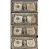 Image 1 : Lot of (4) 1928 Funnyback $1 Silver Certificate Notes