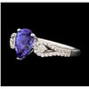 Image 2 : 18KT White Gold 1.68ct Tanzanite and Diamond Ring