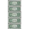 Image 2 : Lot of (5) Consecutive 1957 $1 Silver Certificate Notes Uncirculated