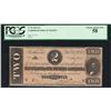 Image 1 : 1864 $2 Confederate States of America Note T-70 PCGS Choice About New 58