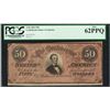 Image 1 : 1864 $50 Confederate States of America Note T-66 PCGS New 62PPQ