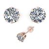 Image 2 : 1.50 CTW VS/SI Diamond Stud Solitaire Earrings 18K Rose Gold - REF-302M9F - 35678