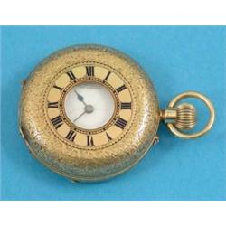 A Victorian 18ct gold keyless half hunter...