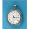 Image 1 : A George III silver pair case pocket watch, the enamelled dial with inner Roman and outer Arabic...