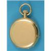 Image 1 : A Danish 18k gold keyless hunter, with engine-turned case and enamelled Roman dial with subsidiar...