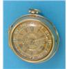 Image 1 : A George II 18ct gold verge pair case pocket watch, with plain case and champleve dial with Roman...