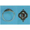Image 1 : A Victorian gold cluster ring, of openwork quatrefoil shape set 9 garnets...