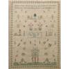 Image 1 : A George III sampler, finely worked with Adam and Eve, a dovecote, farmer and many motifs within...