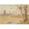 Image 1 : Thomas Sidney (19th C.) watercolour, 'Ely', signed, 7 x 9.5 ins...