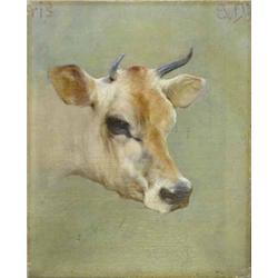 Edwin Douglas (1848-1914) oil on canvas laid on board, Portrait of "Old Iris, The Lawbrook Pet";...