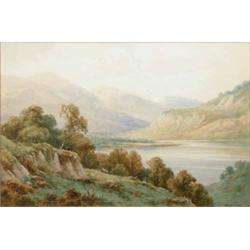 H D Hillier (19th C.) watercolour, Loch Lomond from Glen Falloch, signed, 14 x 21.5 ins...