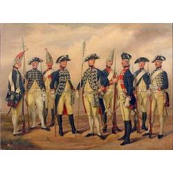 19th C. German School oil on canvas, Portrait of Prussian soldiers, 18 x 24 ins...