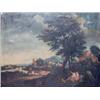 Image 1 : 18th C. Italian School oil on canvas, Landscape with figures resting and cattle drover, 25 x 33 i...