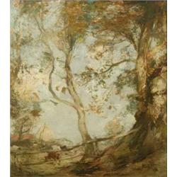 Sir James Lawson Wingate (1846-1924) oil on canvas, Cattle beneath trees, signed, 19 x 17 ins...