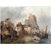 Image 1 : Alfred Montague (fl. 1832-1883) oil on canvas, View of Rotterdam, signed, 12 x 16 ins...