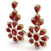 Image 2 : 51.8 CTW Royalty Designer Ruby & VS Diamond Earrings 18K Yellow Gold - REF-527F3M - 39050