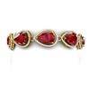 Image 1 : 42.47 CTW Royalty Ruby & VS Diamond Bracelet 18K Yellow Gold - REF-654W5H - 39560