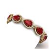Image 2 : 42.47 CTW Royalty Ruby & VS Diamond Bracelet 18K Yellow Gold - REF-654W5H - 39560