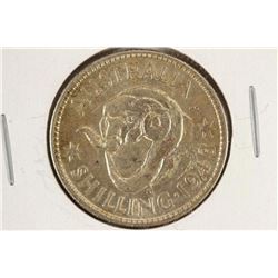 1943-S AUSTRALIA SILVER SHILLING .1680 OZ. ASW