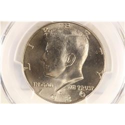 1986-D KENNEDY HALF DOLLAR PCGS MS66