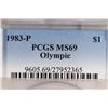 Image 3 : 1983-P OLYMPIC SILVER DOLLAR PCGS MS69