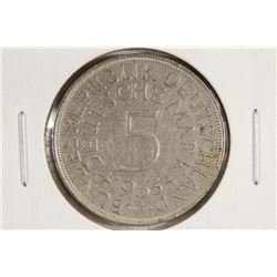 1965-G GERMAN SILVER 5 MARKS .2250 OZ. ASW