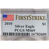 Image 3 : 2010 AMERICAN SILVER EAGLE PCGS MS69 1ST STRIKE
