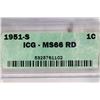 Image 3 : 1951-S LINCOLN CENT ICG MS66RD